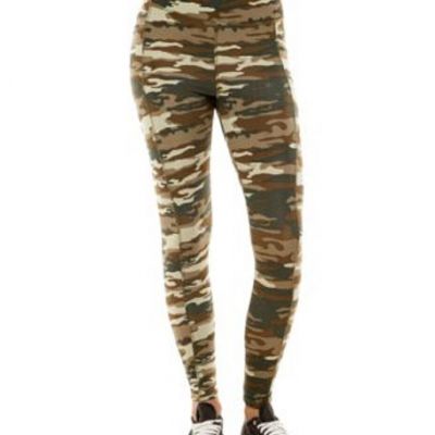 No Comment Juniors High-Rise Leggings Color Camo Size XL Style RK414106